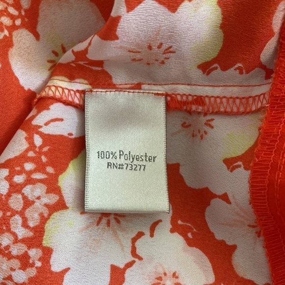 LC LAUREN Conrad large camisole blouse floral orange white - Picture 11 of 11